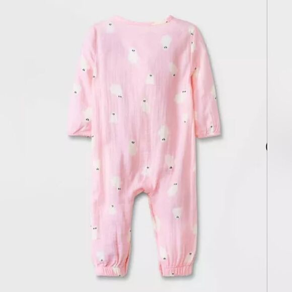 Nwt Baby Girl's Halloween Gauze Romper with Ghost Print - Picture 2 of 9